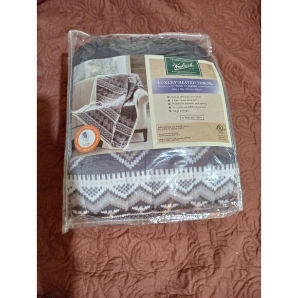 Woolrich Luxury Heated Mink to Berry Warm & Cozy Oversized Throw Blanket Gray - Picture 6 of 8